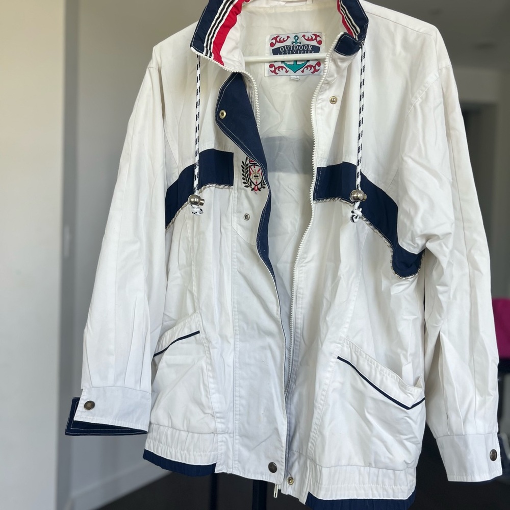 White and Navy Lightweight Jacket